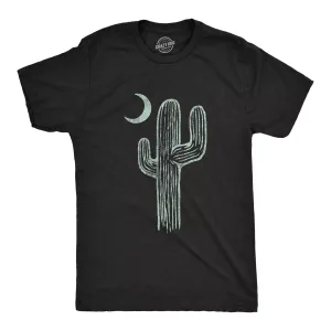 Mens Cactus Moon T Shirt Cute Desert Night Graphic Novelty Tee